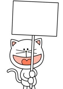 プラカードを持つフリー素材　猫
