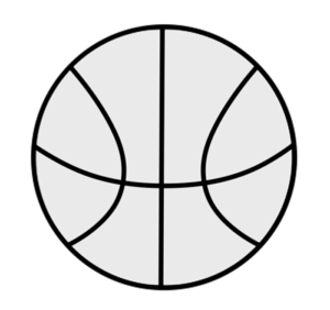 バスケットボール　白黒フリー素材