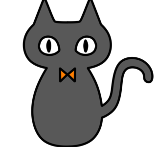 ハロウィン　黒猫　フリー素材　右向き