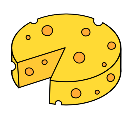 チーズのイラスト フリー素材 円形 フリーイラストの かくぬる素材