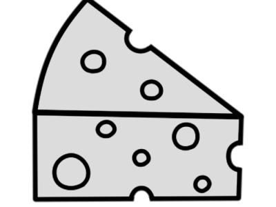 チーズ　三角　白黒フリー素材