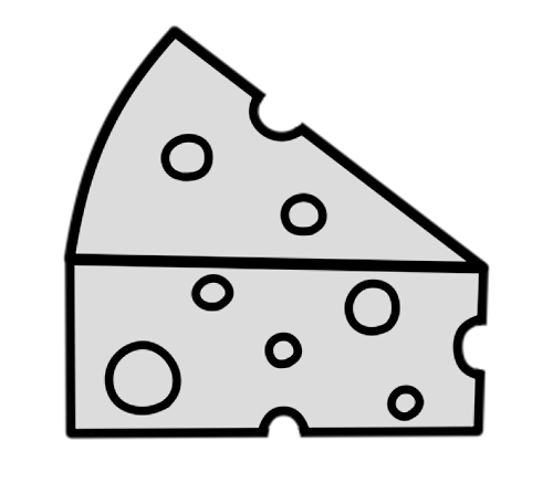 チーズの白黒フリー素材 三角 フリーイラストの かくぬる素材工房