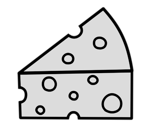 チーズの白黒フリー素材 三角 フリーイラストの かくぬる素材工房