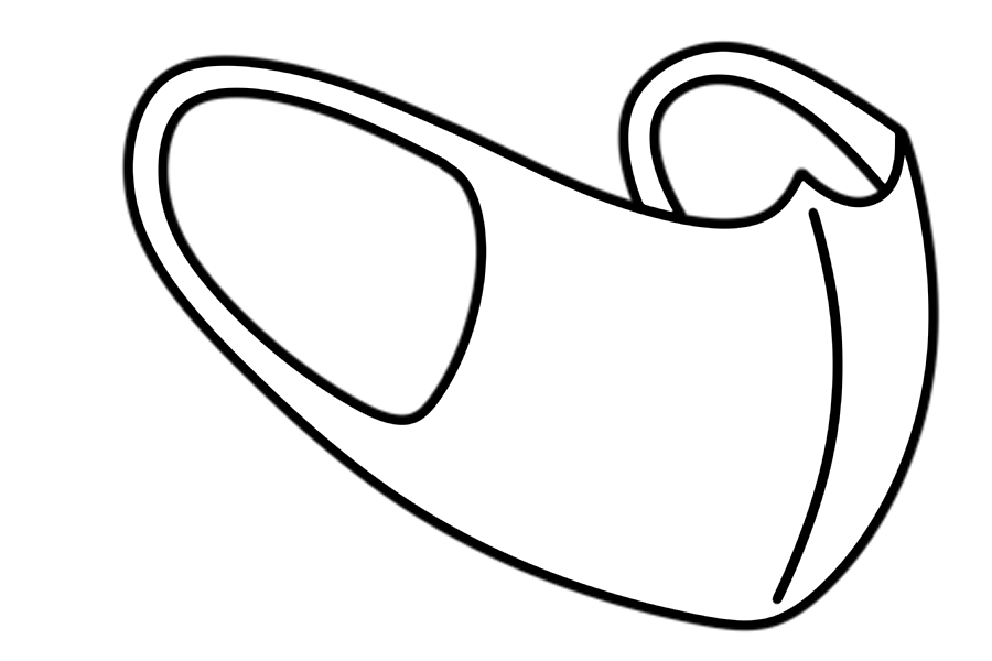 立体マスクの白黒イラスト フリー素材 フリーイラストの かくぬる素材工房