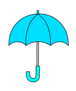 傘　フリー素材　雨　梅雨　水色