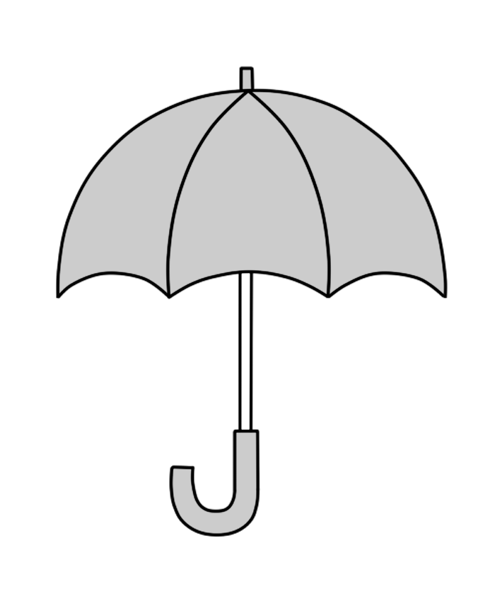 傘の白黒フリー素材 雨の日イラスト フリーイラストの かくぬる素材工房