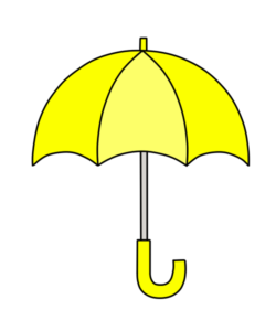 傘　フリー素材　雨　梅雨　黄色