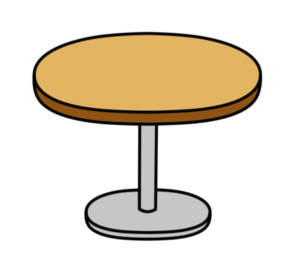 丸いテーブル　フリー素材　木