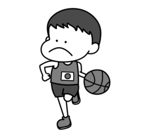 バスケットボール　オリンピック日本代表　白黒フリー素材　男子