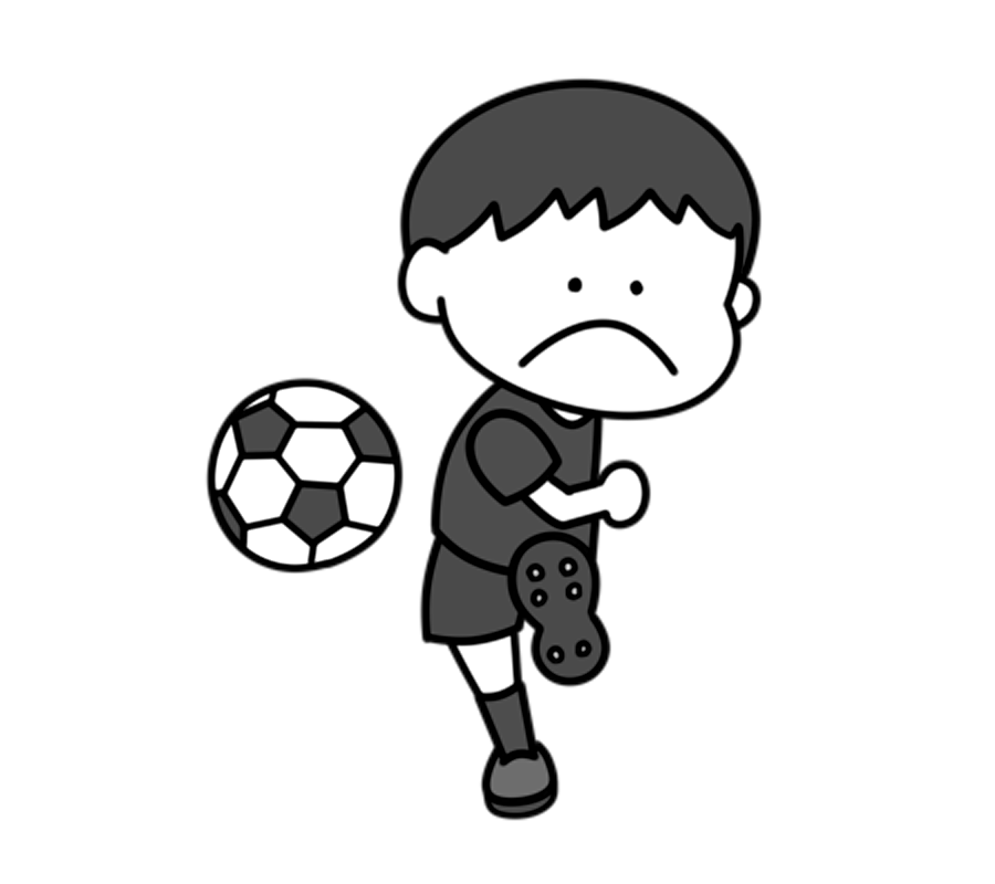 サッカー選手の白黒フリー素材 オリンピックイラスト フリーイラストの かくぬる素材工房