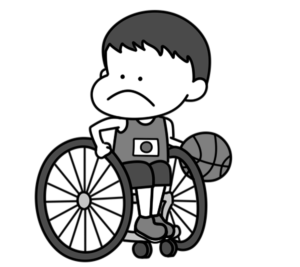 車椅子バスケットボール　パラリンピック　日本代表　白黒フリー素材　男子