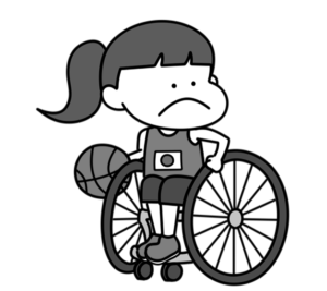 車椅子バスケットボール　パラリンピック　日本代表　白黒フリー素材　女子