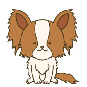 パピヨン　フリー素材　犬のイラスト