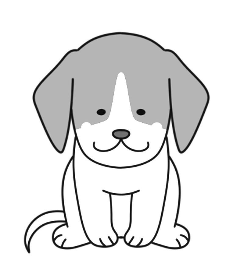 ビーグル犬の白黒フリー素材 モノクロ無料イラスト フリーイラストの かくぬる素材工房
