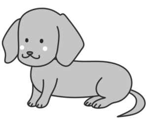 ダックスフンド　白黒フリー素材　犬のモノクロイラスト