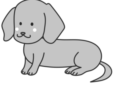 ダックスフンド　白黒フリー素材　犬のモノクロイラスト