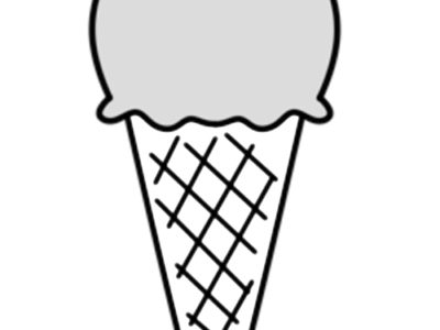 アイスクリーム　白黒フリー素材　夏のスイーツ　夏休みモノクロイラスト