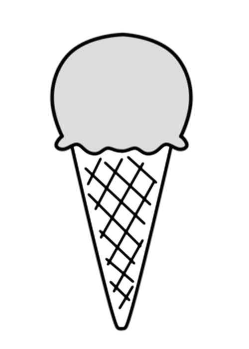 アイスクリームの白黒フリー素材 モノクロイラスト フリーイラストの かくぬる素材工房