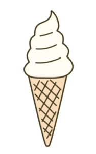 ソフトクリーム　フリー素材　夏のスイーツ　夏休みイラスト　バニラ