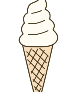 ソフトクリーム　フリー素材　夏のスイーツ　夏休みイラスト　バニラ