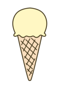 アイスクリーム　フリー素材　夏のスイーツ　夏休みイラスト　バニラ