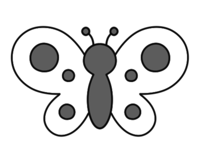 蝶　フリー素材　無料イラスト　かわいい　蝶々　ちょうちょ　白黒