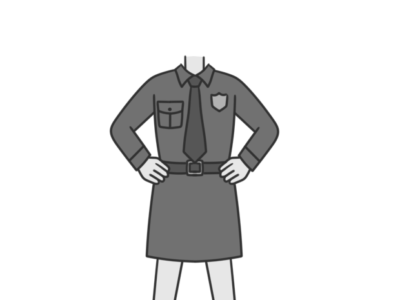 将来の夢　警察官　女性　着せ替え　卒園　卒業　アルバム　文集　白黒