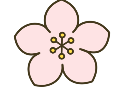 桃の花　フリー素材　ひな祭りイラスト