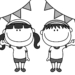 運動会　白黒フリー素材